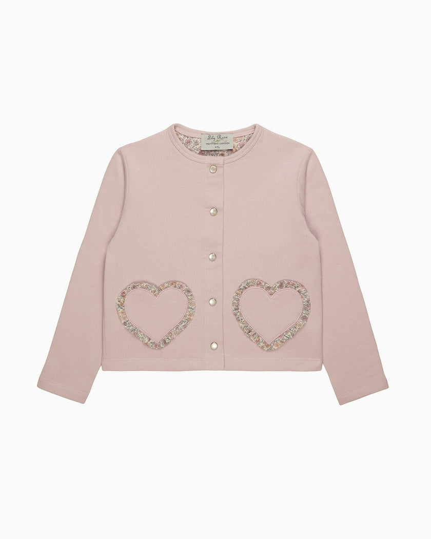 Frilly Heart Jersey Cardigan