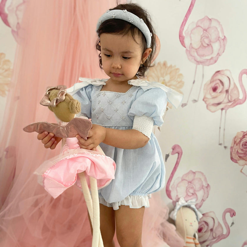 Charlotte Light Blue Linen Headband