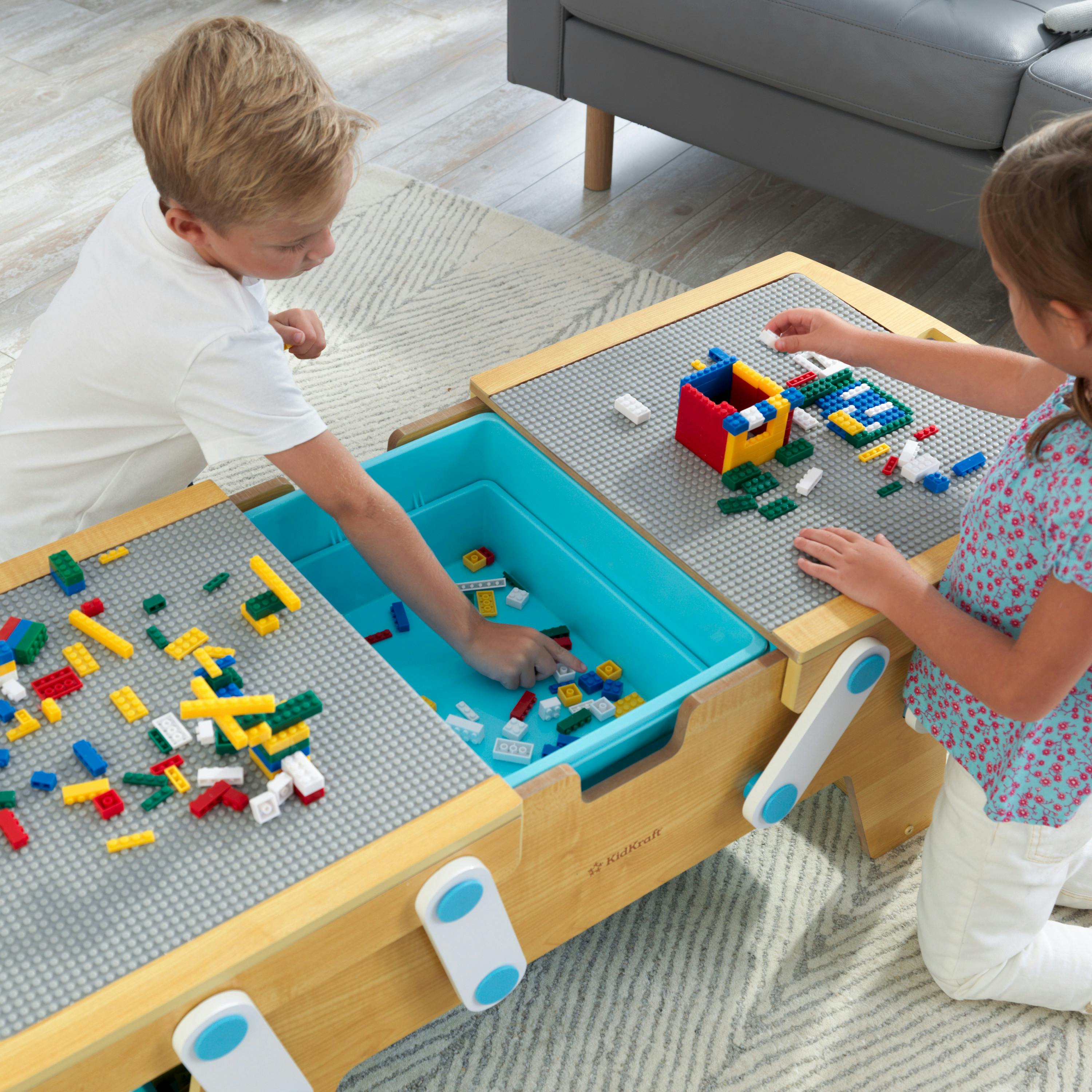 Building Bricks Play N Store Wooden Table