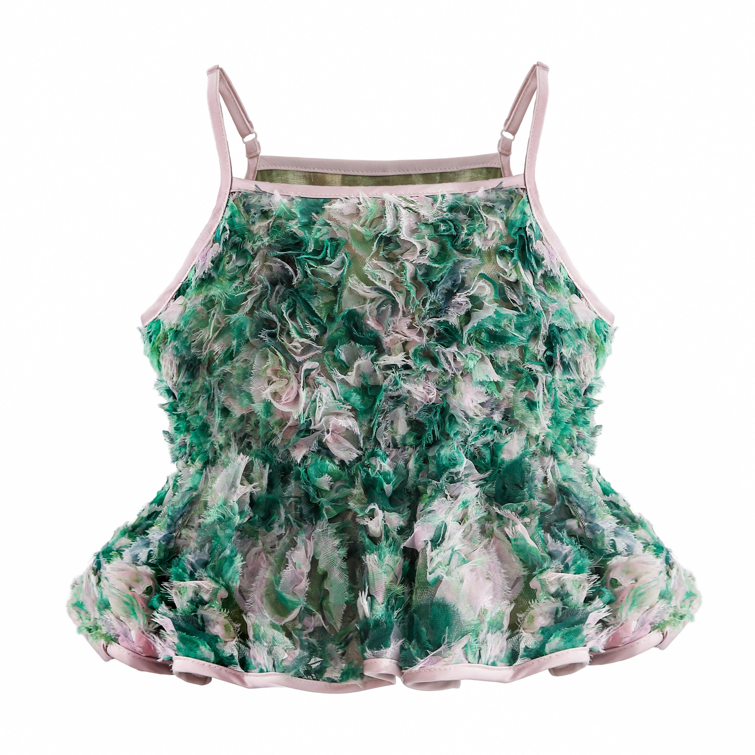 Green Zinnia Textured Skirt Set