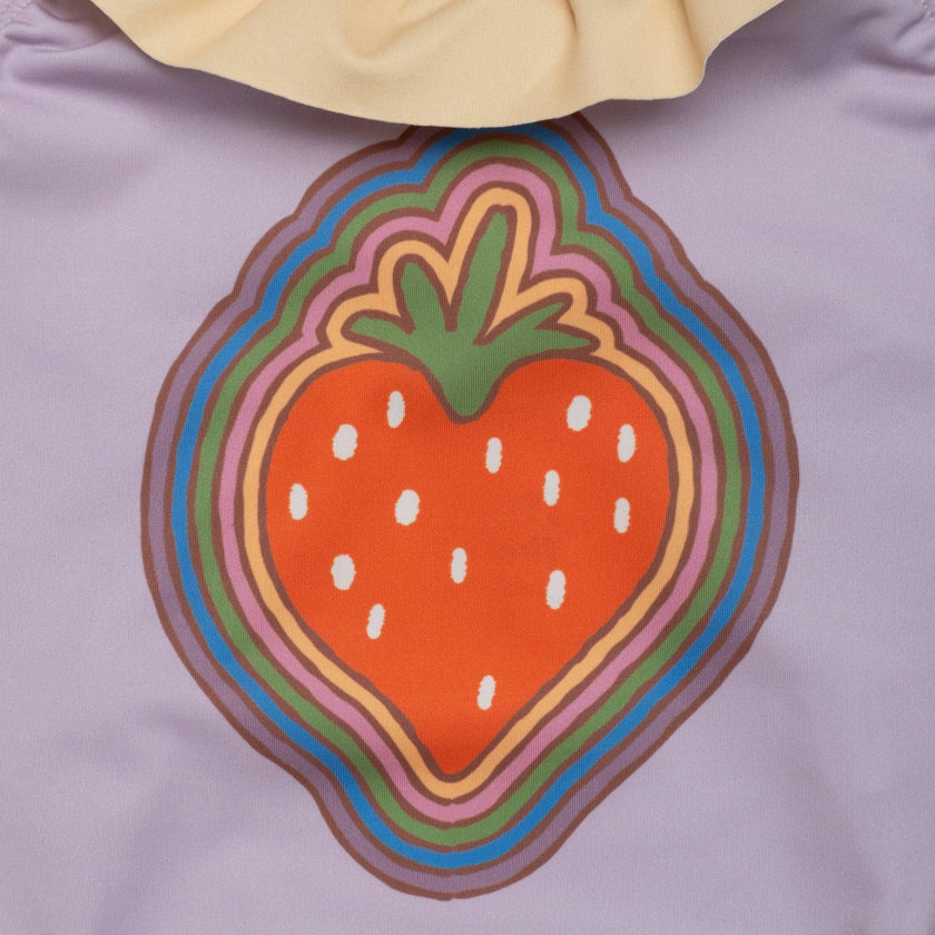 Recycled Strawberry Ruffle One Piece