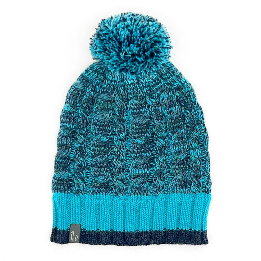 Kids Braided Pom Pom Beanie