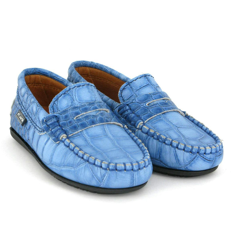 Penny Leather Moccasins, Blue