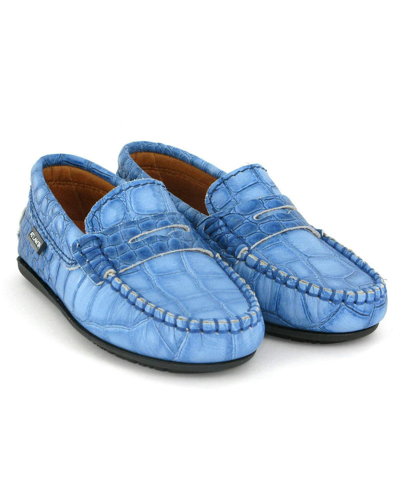 Penny Leather Moccasins, Blue