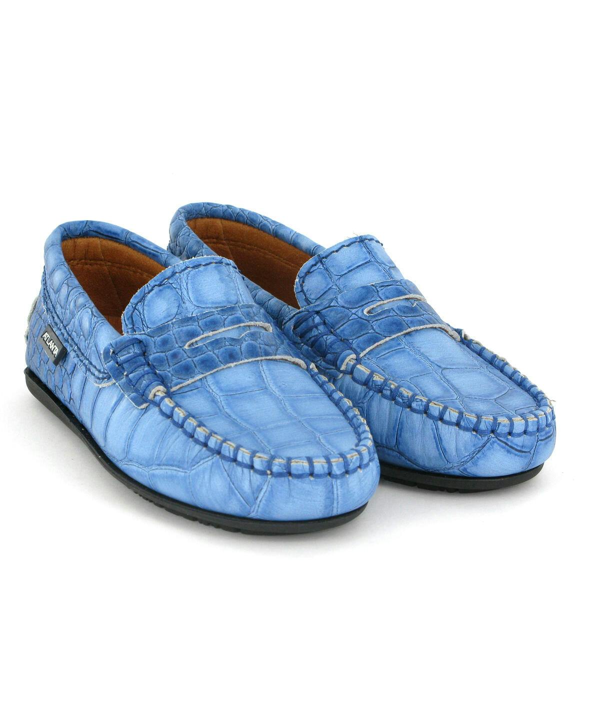 Penny Leather Moccasins, Blue