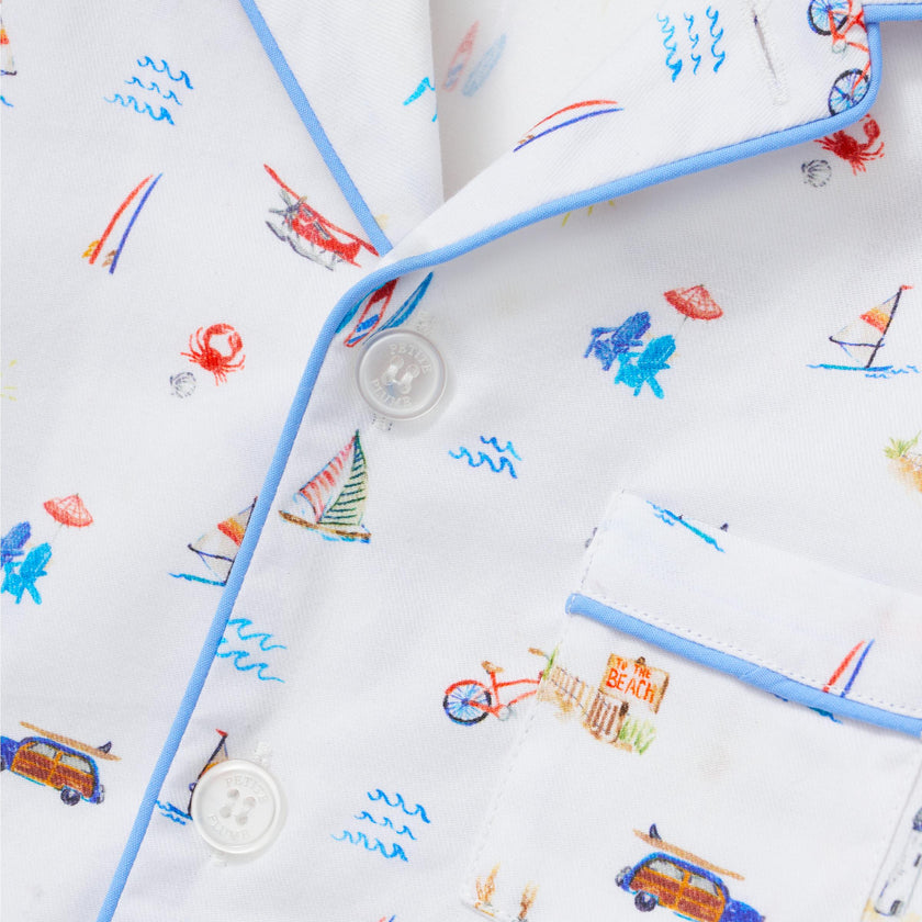 Kid's Twill Pajama Short Set in Summer Nostalgia