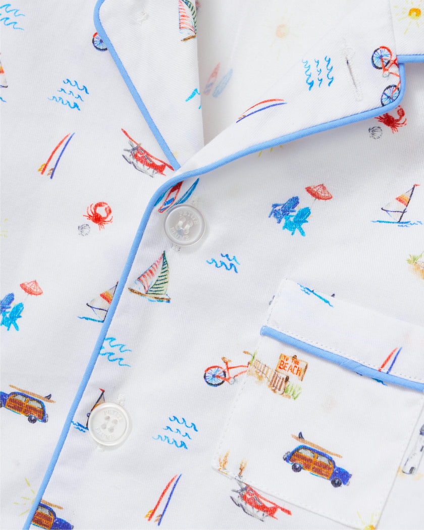 Kid's Twill Pajama Short Set in Summer Nostalgia