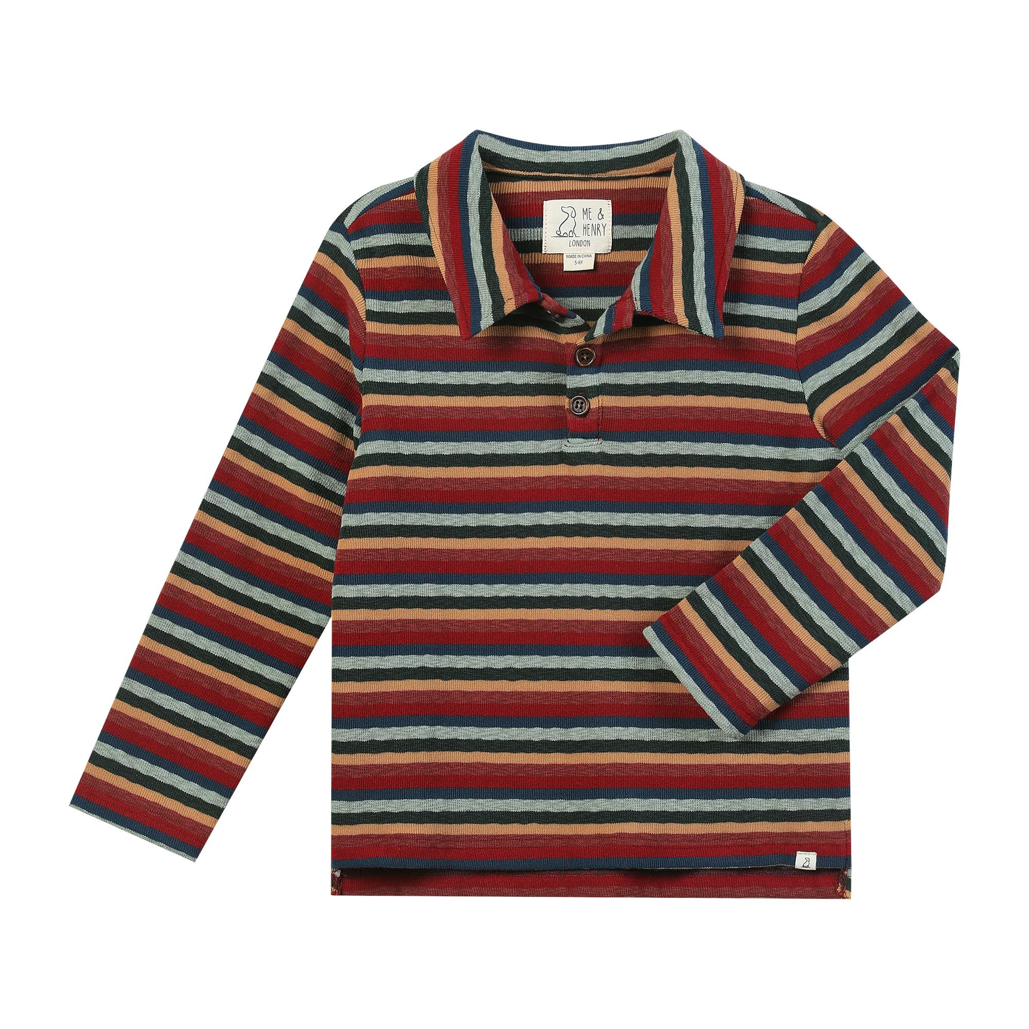 SPENCER Red Multi stripe Polo