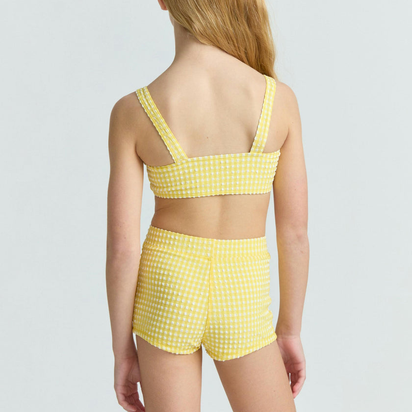 girls soleil gingham bandeau bikini and swim short
