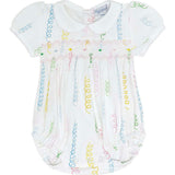 Spirals Print Smocked Bubble