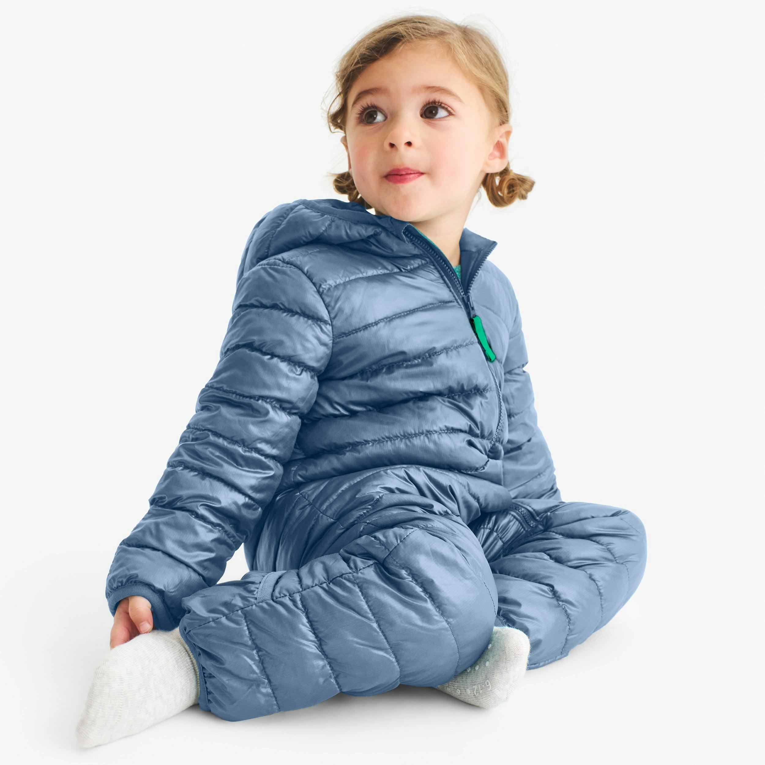 Baby lightweight puffer suit in solids
