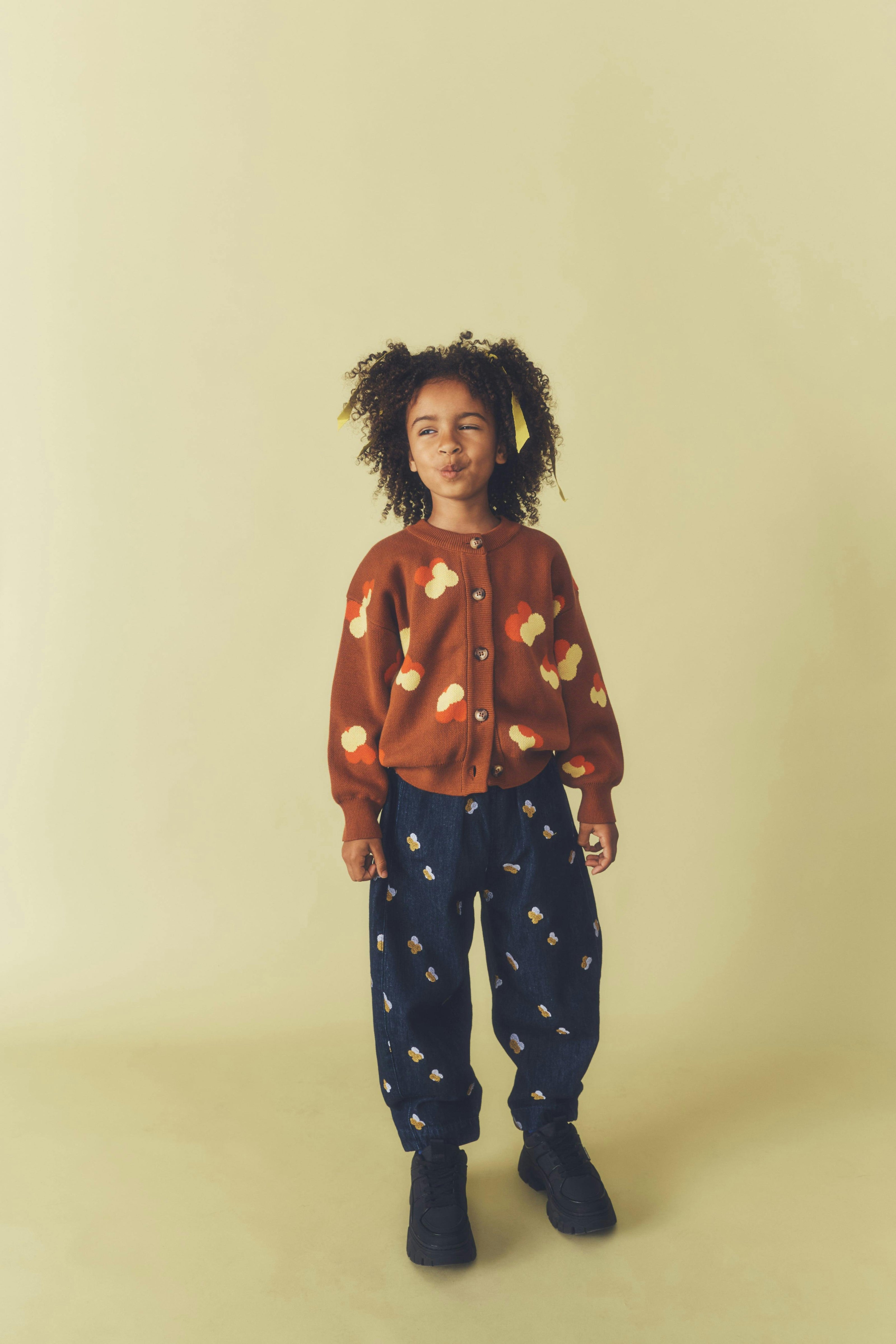 Kids Manu Embroidered Denim Barrel Jeans