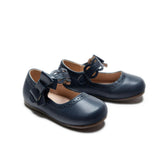 Navy Ribbon Banded Flats