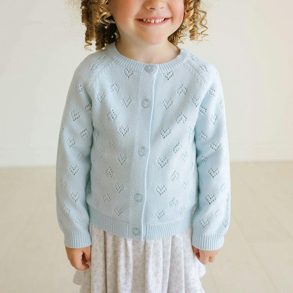 Soft Cloud Blue Pointelle Cardigan