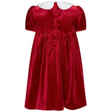 Princess Cherry Hand Smocked Velvet Girls Dress