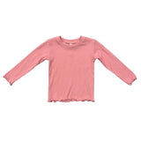 Girls Lettuce Hem Tee in Rose Elegance