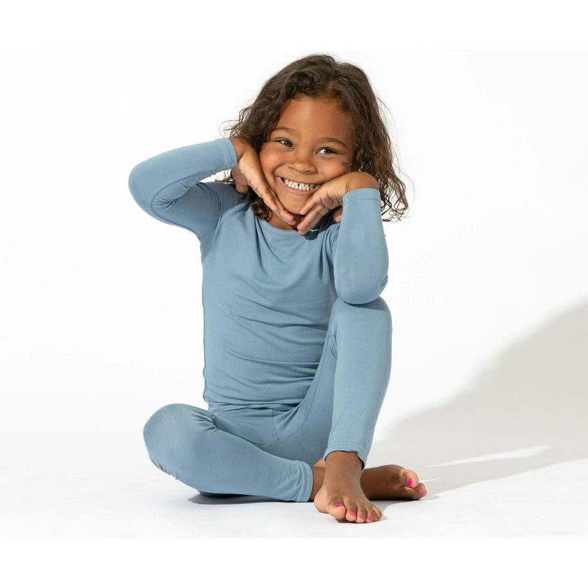Oasis Teal Bamboo Kids Pajamas