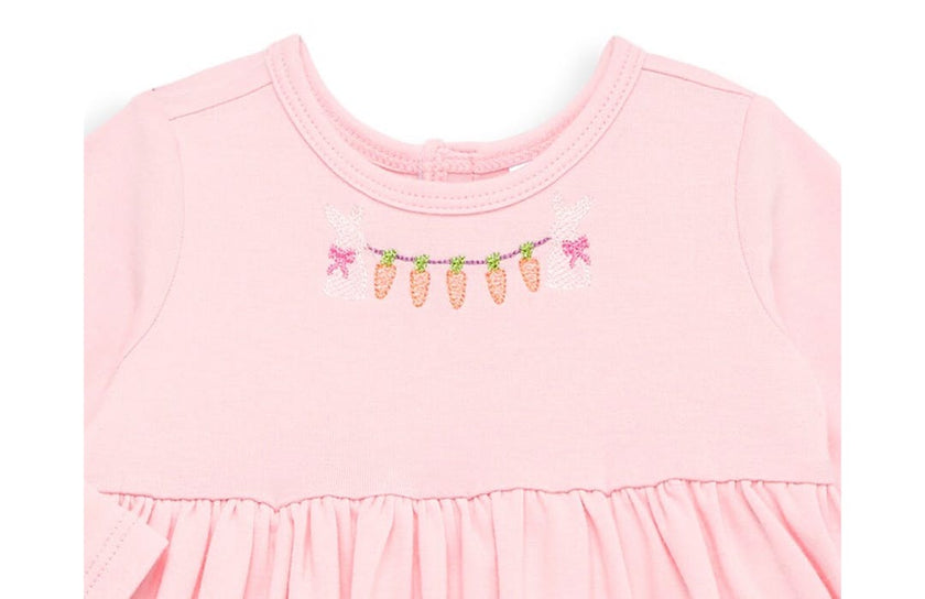 Long Sleeve Bubble Romper With Easter Embroidery