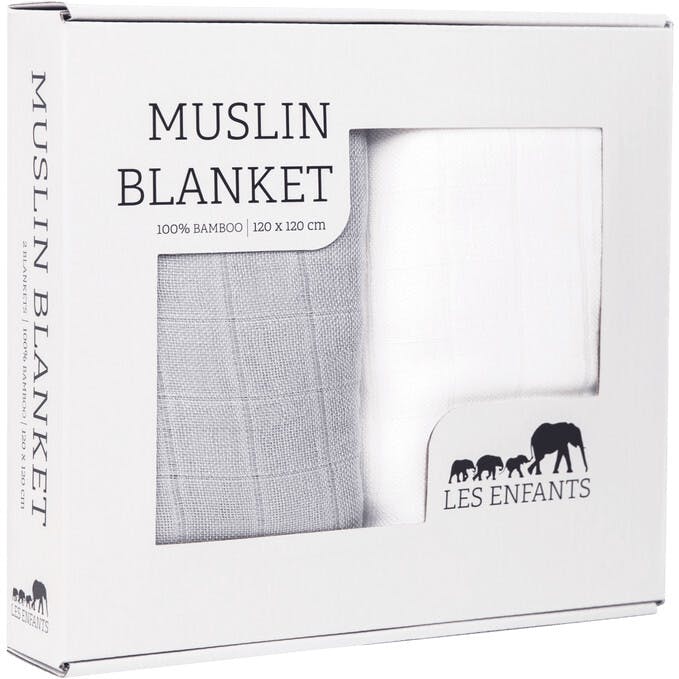 Muslin Blanket Green / White