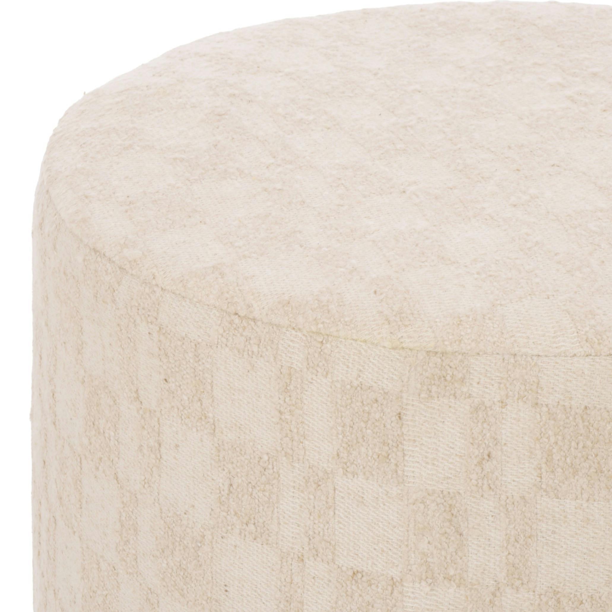 Bronislava Round Wood Pouf