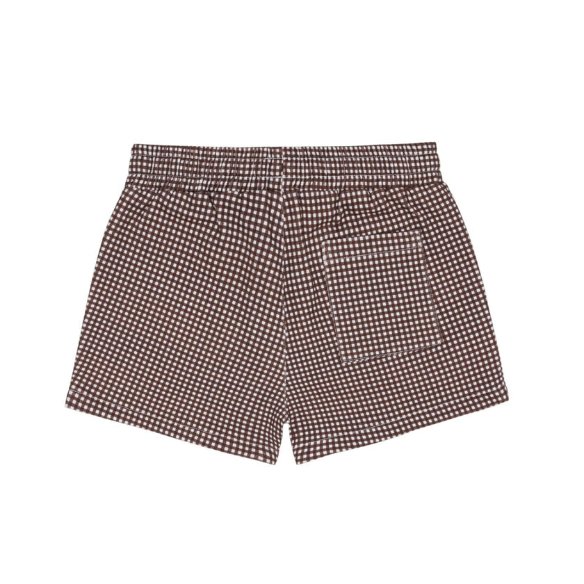 boys cocoa gingham ultra-soft twill shorts