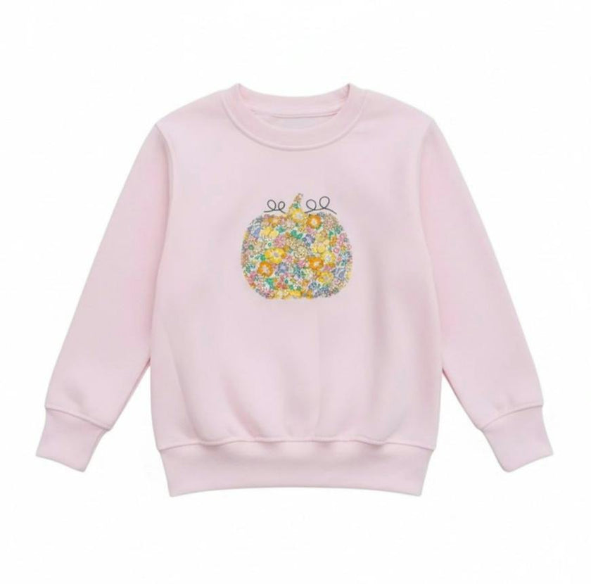 Liberty of London children's pumpkin design pale pink jumper