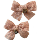 Isla Lace Knit Bow Double Clip