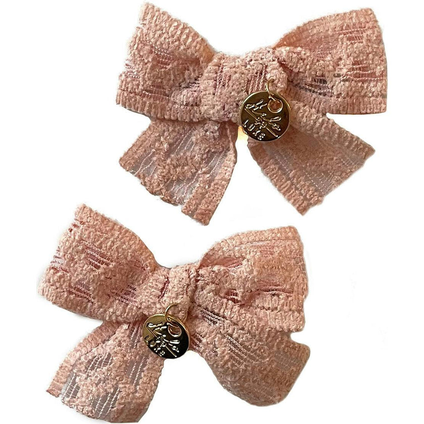 Isla Lace Knit Bow Double Clip