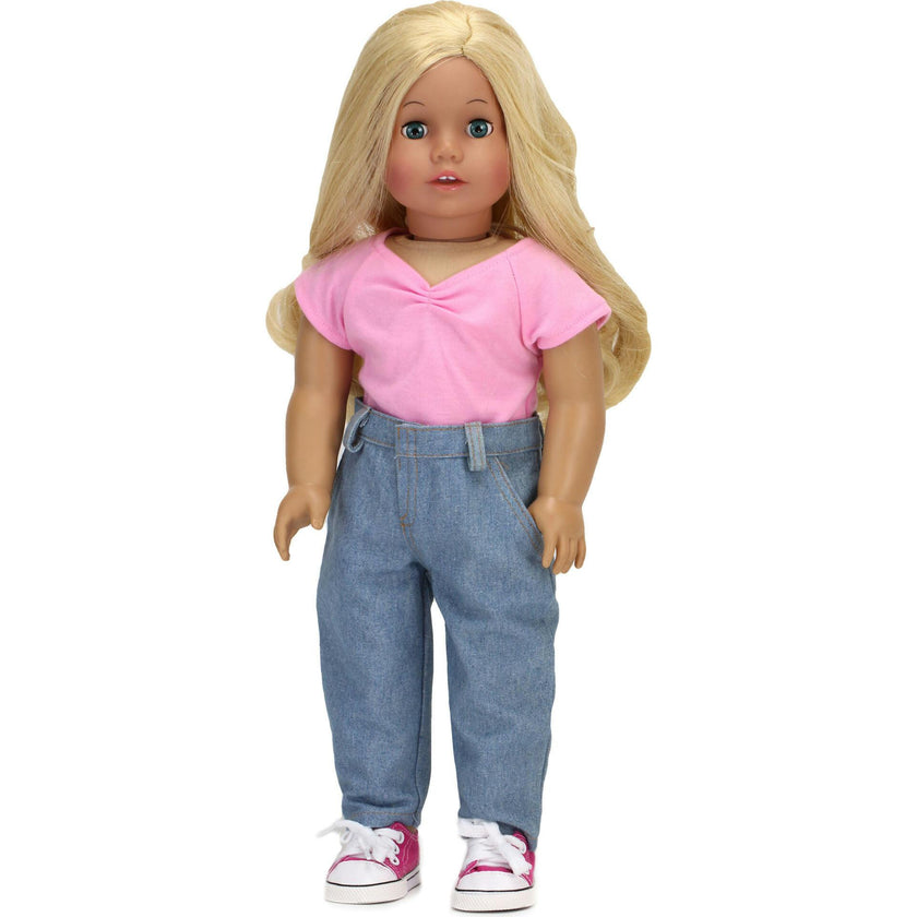 18" Doll High Waist Retro Denim Jeans