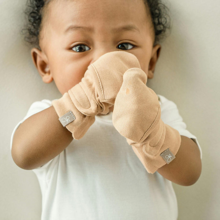 STAY ON MITTS | SANDSTONE — Bamboo Organic Cotton Blend