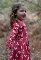 Little Unicorns Long Sleeve Spinny Dress, Purple