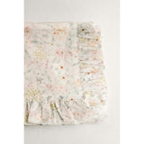Dewdrop Meadow Timeless Floral Ruffle Zipper Pouch
