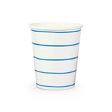 Cobalt Frenchie Striped 9 Oz Cups