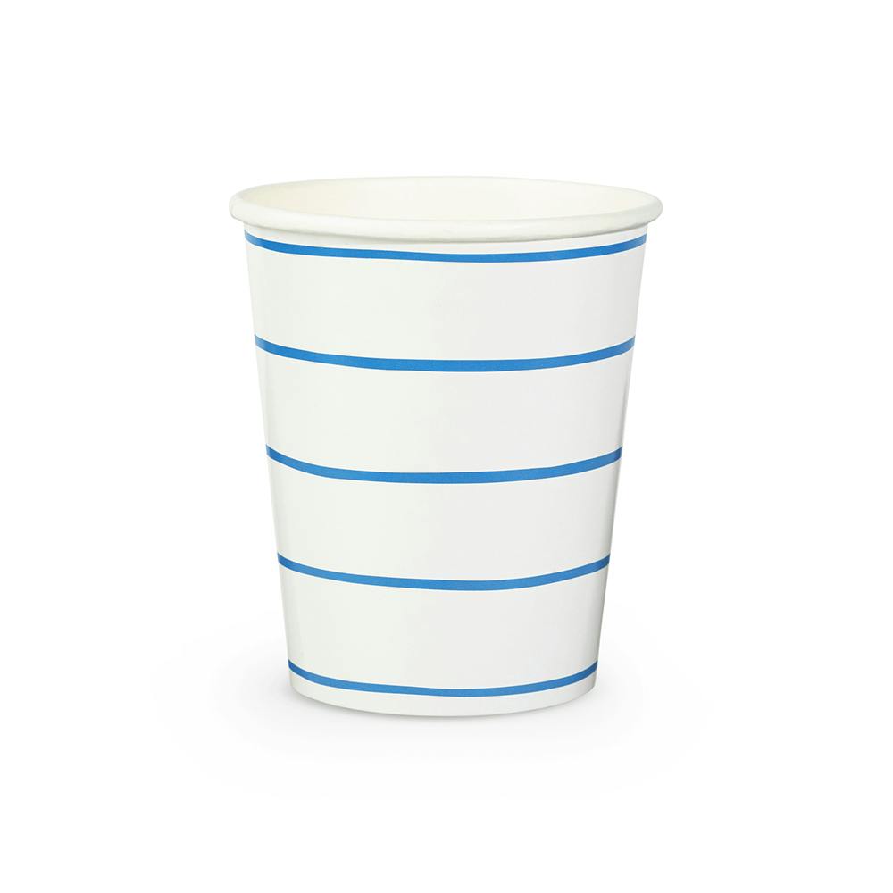Cobalt Frenchie Striped 9 Oz Cups