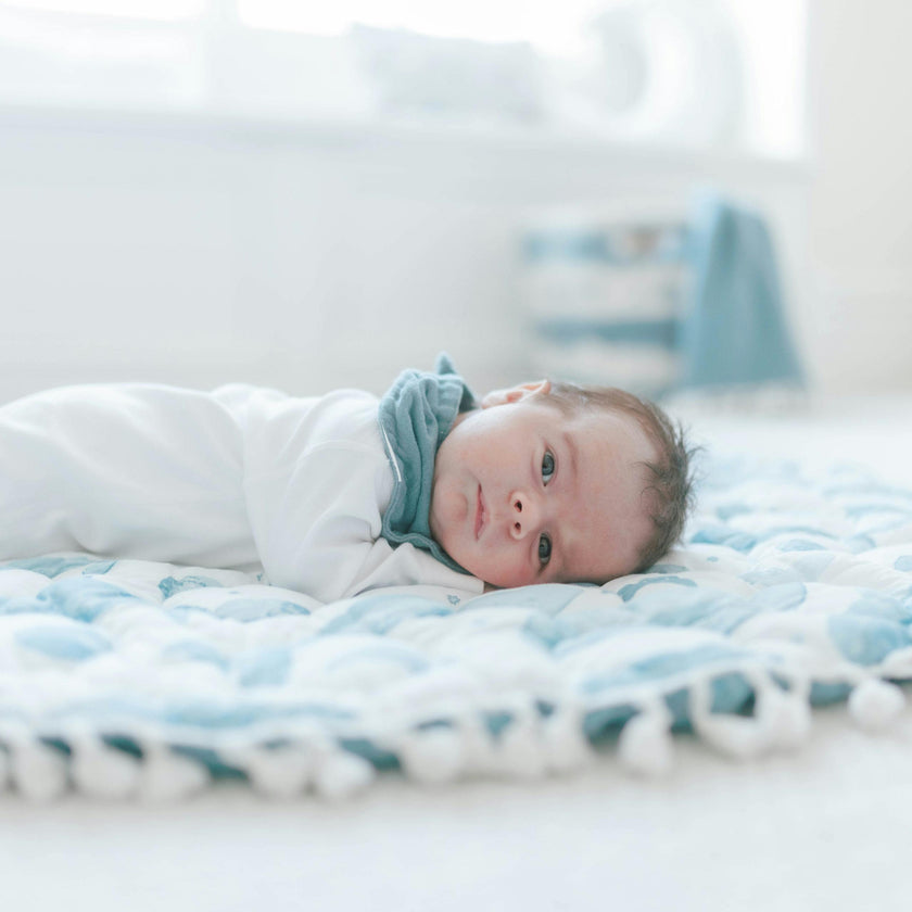Caspian Whale Cotton Quilted Baby Play Mat