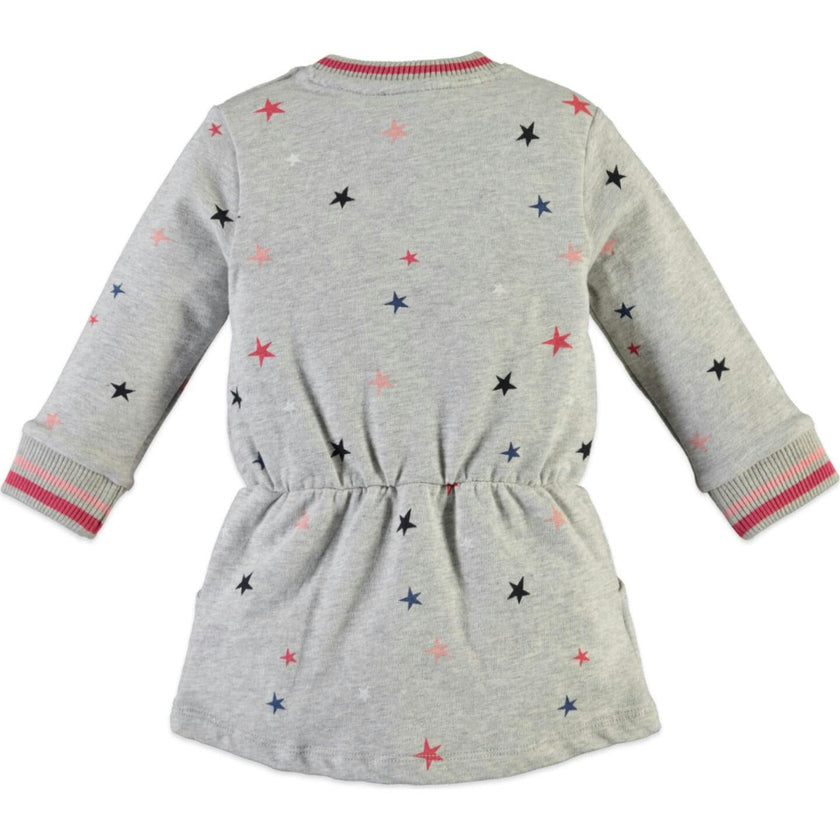 All-Over Stars Print Long Sleeve Sweat-Dress