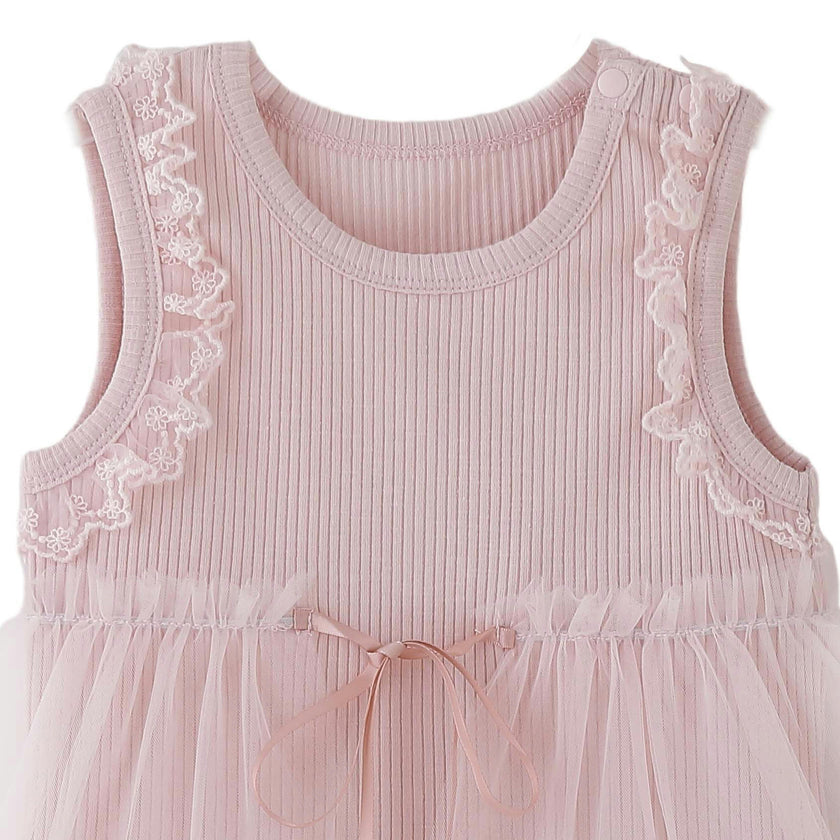 Pink Lace Tulle Dress