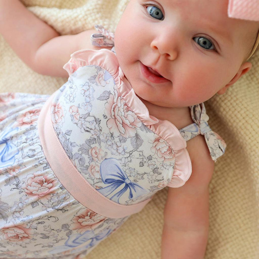 Agatha Sleeveless Bow Bubble Romper