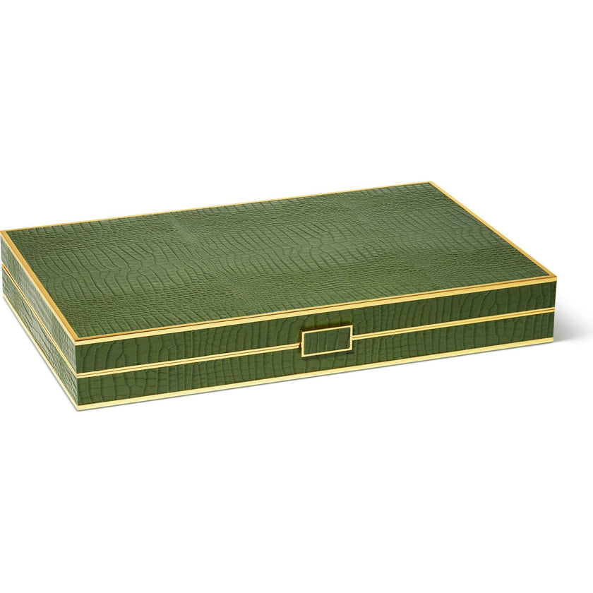 Croc Leather Backgammon Set w/Dice