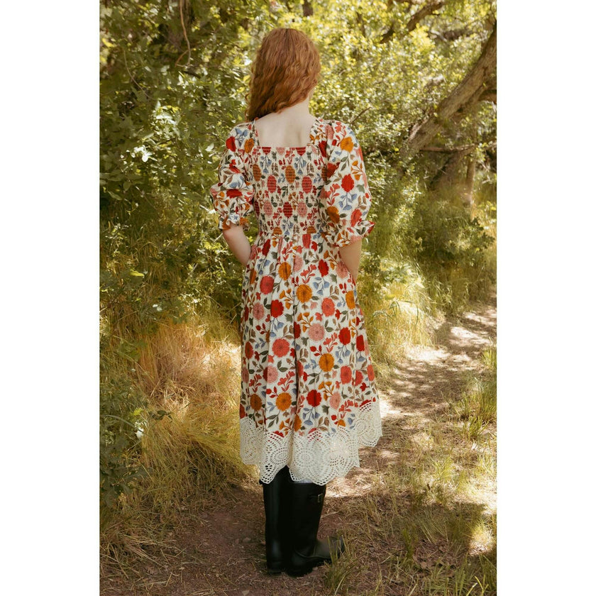 Teagan Dress in Sepia Flower