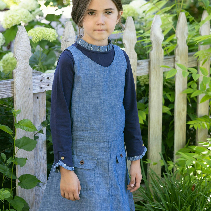 Organic V-Neck Chambray Jumper