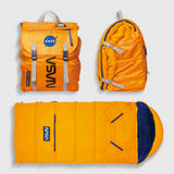 Sleep-N-Pack™ – Big Kid Size | NASA Official Logo & Patches | 2-in-1 Backpack & Sleeping Bag with Cozy Fleece Liner - ORANGE