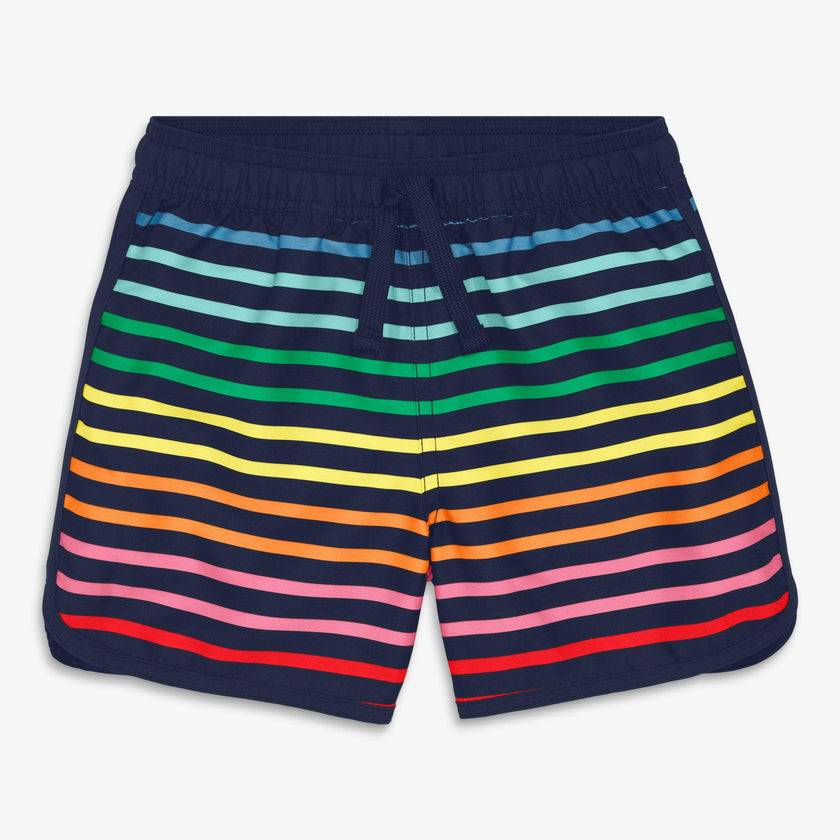 Clearance kids board short in rainbow stripe