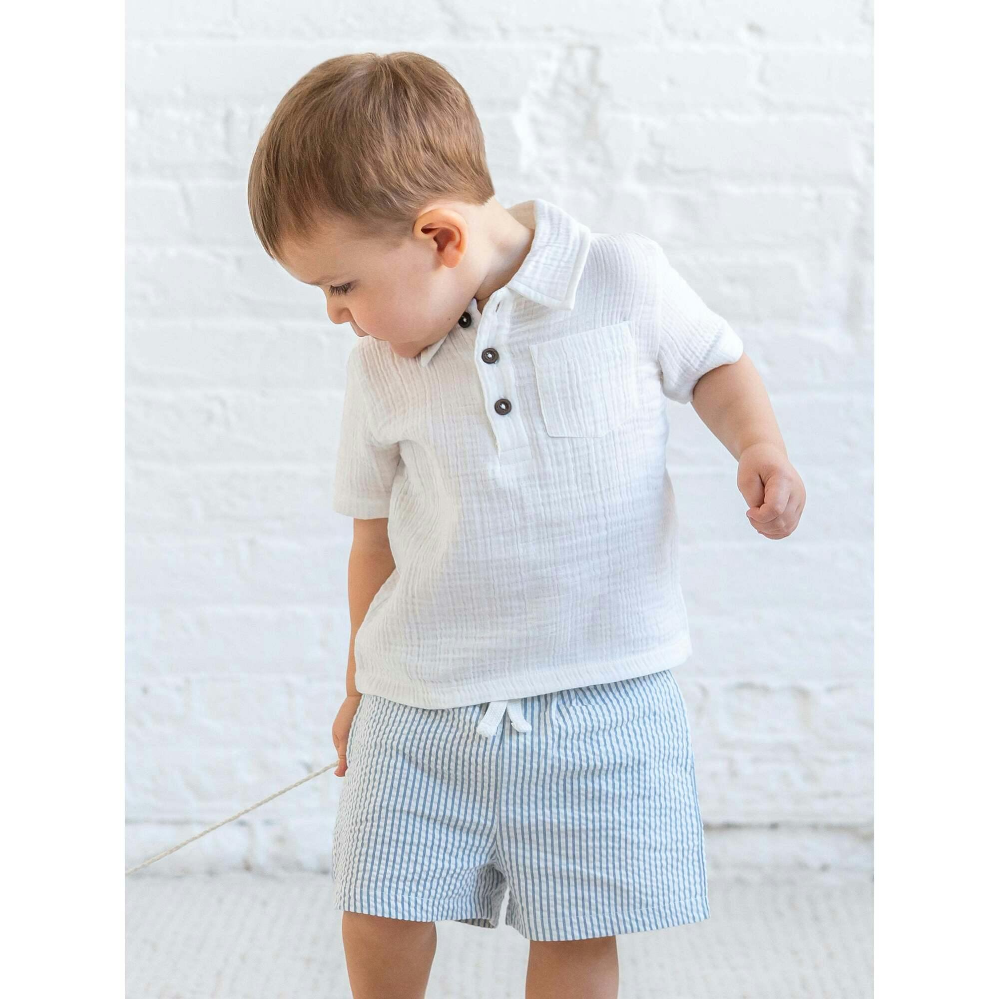 Nixie Seersucker Shorts - Shore Stripe / Sea