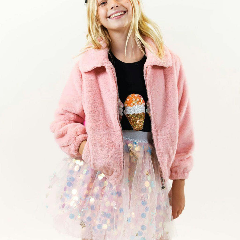 Rainbow Faux Fur Coat