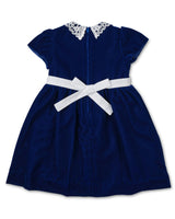 Velvet Dress With Lace Collar