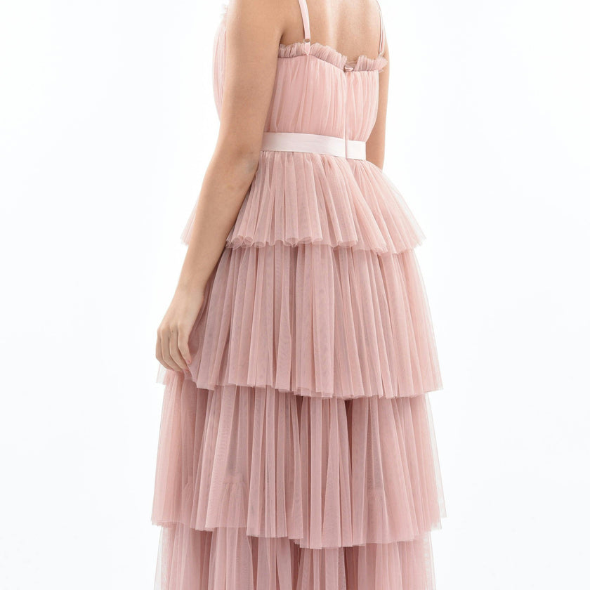 Pink Blush Firenze Tiered Ribbon Dress