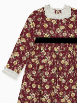 Burgundy Floral Silas Girl Dress
