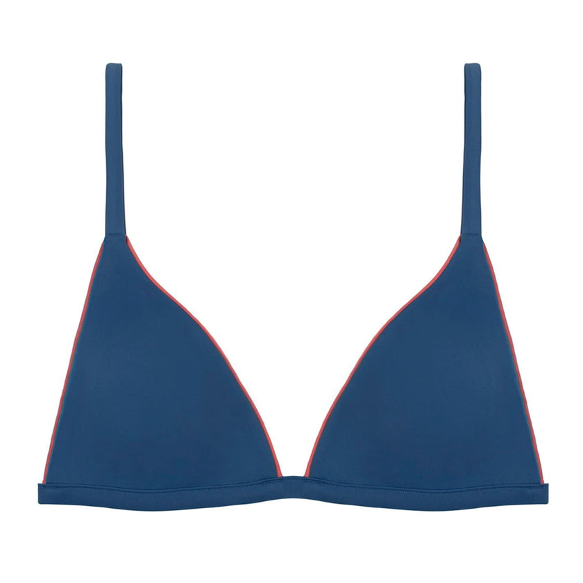women's newport navy triangle bikini top