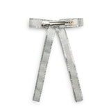 Halo Luxe Dahlia Deconstructed Grosgrain Ribbon Long Tail Clip - Silver